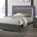 ALISON Cal.King, E.King, Full, Queen Bed, Dark Walnut - U&U Home Budget Furniture (Carteret, NJ)
