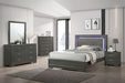 ALISON Cal.King, E.King, Full, Queen Bed, Dark Walnut - U&U Home Budget Furniture (Carteret, NJ)