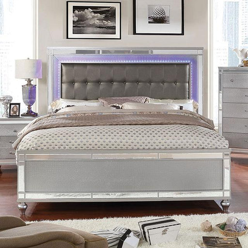 Brachium Silver Cal.King, E.King & Queen Bed - U&U Home Budget Furniture (Carteret, NJ)