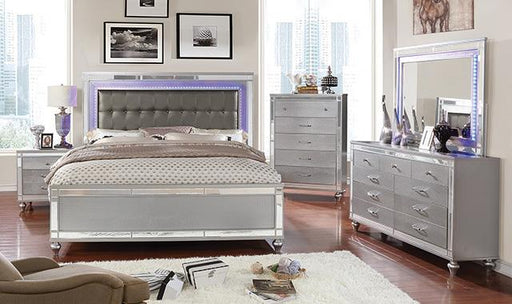 Brachium Bed White & Silver - U&U Home Budget Furniture (Carteret, NJ)
