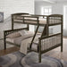 Brookings Twin/Full Bunk Bed White, Brown & Black - U&U Home Budget Furniture (Carteret, NJ)