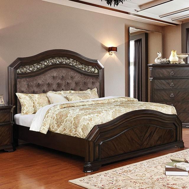 Calliope Bed Walnut & Oak - U&U Home Budget Furniture (Carteret, NJ)