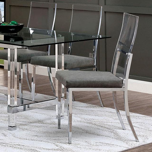 Casper Chrome Side Chair (2/CTN) - U&U Home Budget Furniture (Carteret, NJ)