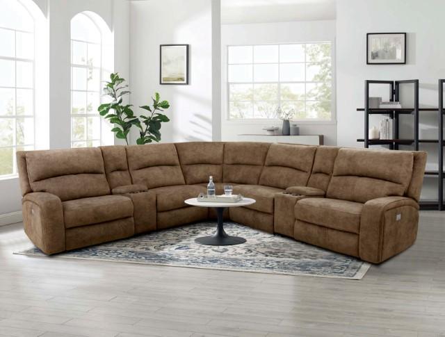 APOSTOLOS Power Sectional, Brown - U&U Home Budget Furniture (Carteret, NJ)