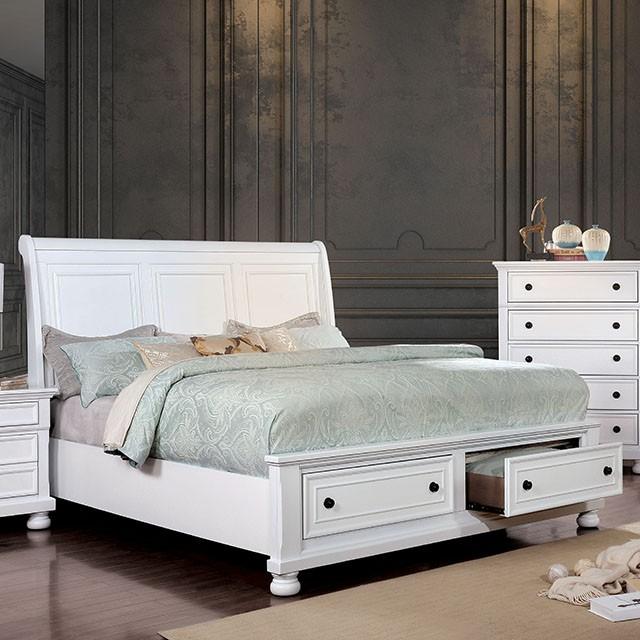 Castor Brown Cherry Queen, E.King, & Cal.King Bed - U&U Home Budget Furniture (Carteret, NJ)