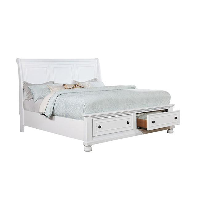 Castor Brown Cherry Queen, E.King, & Cal.King Bed - U&U Home Budget Furniture (Carteret, NJ)