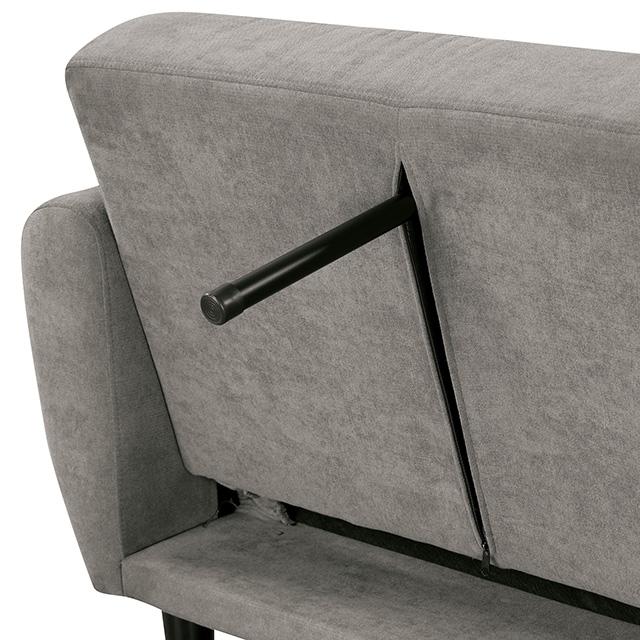 Aristide Futon Sofa Grey & Brown - U&U Home Budget Furniture (Carteret, NJ)