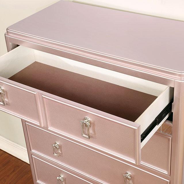 Ariston Rose Gold Chest - U&U Home Budget Furniture (Carteret, NJ)
