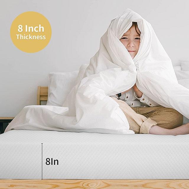 Artemisia 8" Memory Foam Mattress White - U&U Home Budget Furniture (Carteret, NJ)