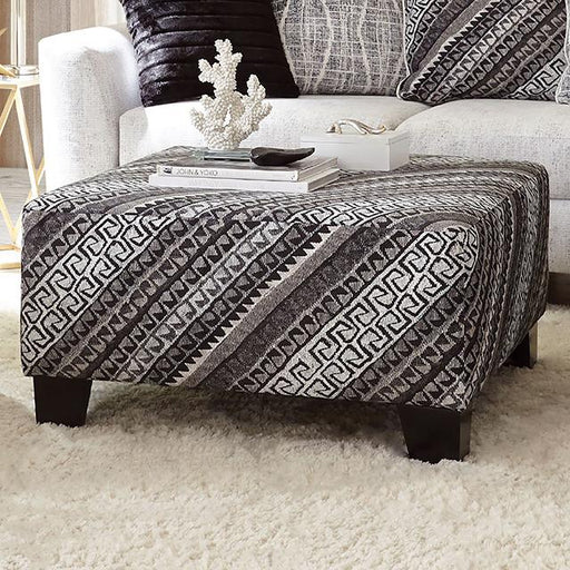 EIMEAR Ottoman, Off-white/Black - U&U Home Budget Furniture (Carteret, NJ)