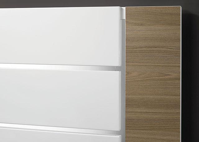 ERLANGEN Cal.King & E.King Bed, White/Natural - U&U Home Budget Furniture (Carteret, NJ)