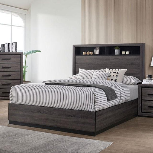 Conwy Gray Cal.King, E,King, & Queen Bed - U&U Home Budget Furniture (Carteret, NJ)