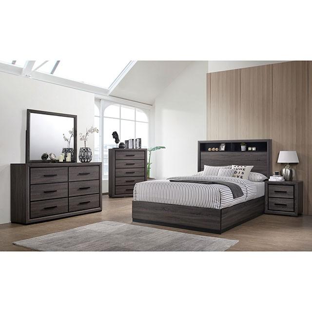 Conwy Gray Cal.King, E,King, & Queen Bed - U&U Home Budget Furniture (Carteret, NJ)