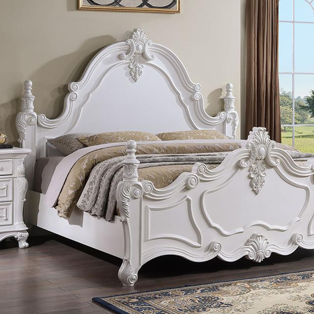 Francione Bed Chrome & Cherry - U&U Home Budget Furniture (Carteret, NJ)
