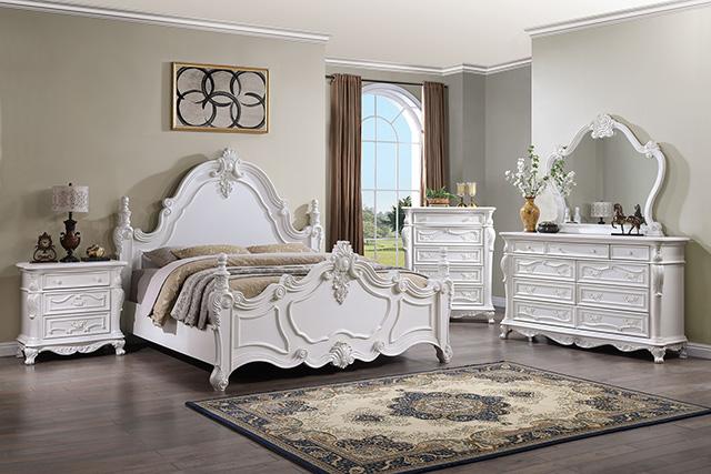Francione Bed Chrome & Cherry - U&U Home Budget Furniture (Carteret, NJ)