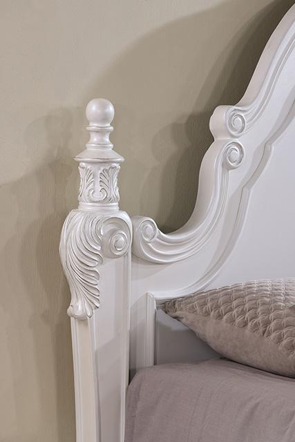 Francione Bed Chrome & Cherry - U&U Home Budget Furniture (Carteret, NJ)