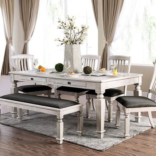 Georgia 6 Pc Dining Table Set with Bench - U&U Home Budget Furniture (Carteret, NJ)