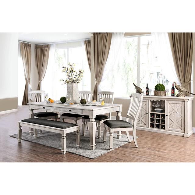 Georgia 6 Pc Dining Table Set with Bench - U&U Home Budget Furniture (Carteret, NJ)