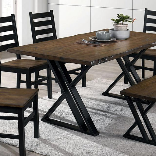 Barbary Dining Table Set with Bench - U&U Home Budget Furniture (Carteret, NJ)
