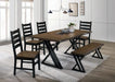Barbary Dining Table Set with Bench - U&U Home Budget Furniture (Carteret, NJ)