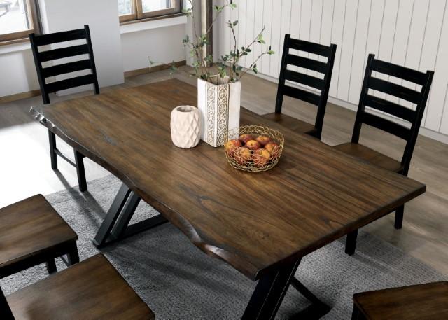 Barbary Dining Table Set with Bench - U&U Home Budget Furniture (Carteret, NJ)