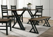 Barbary Dining Table Set with Bench - U&U Home Budget Furniture (Carteret, NJ)
