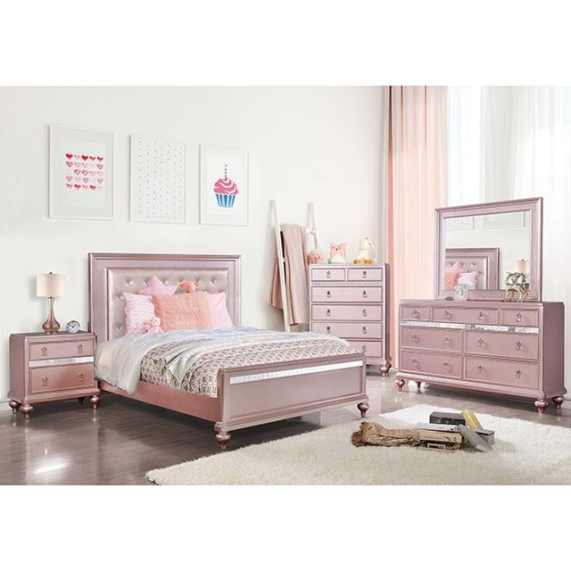 Ariston Rose Pink Full, Twin, & Queen Bed - U&U Home Budget Furniture (Carteret, NJ)