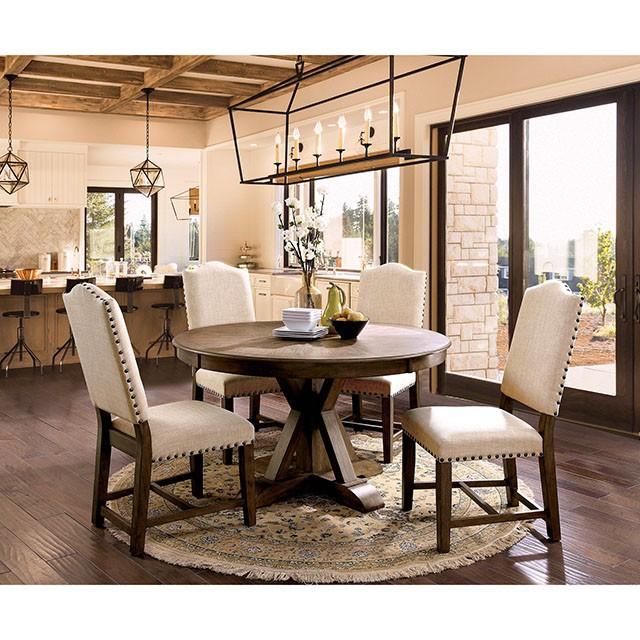 Julia Light Oak Round Dining Table - U&U Home Budget Furniture (Carteret, NJ)