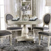 Kathryn Antique White Round Dining Table, Antique White - U&U Home Budget Furniture (Carteret, NJ)