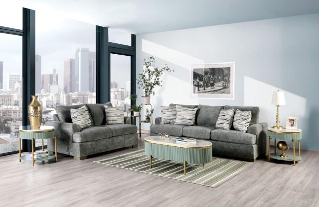 LEYTONSTONE Loveseat, Gray - U&U Home Budget Furniture (Carteret, NJ)