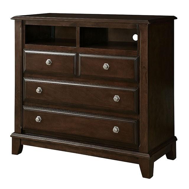 Litchville Brown Cherry Media Chest - U&U Home Budget Furniture (Carteret, NJ)
