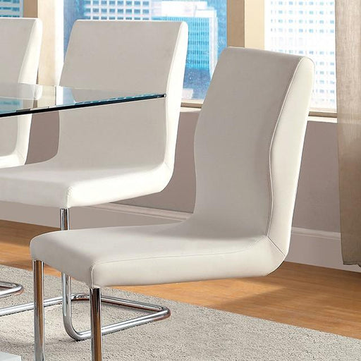 LODIA I White Side Chair - U&U Home Budget Furniture (Carteret, NJ)