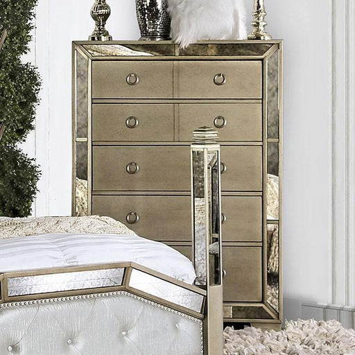 LORAINE Champagne Chest - U&U Home Budget Furniture (Carteret, NJ)