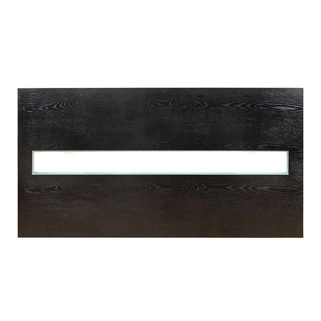 Luminar Black Glass-Insert Dining Table - U&U Home Budget Furniture (Carteret, NJ)