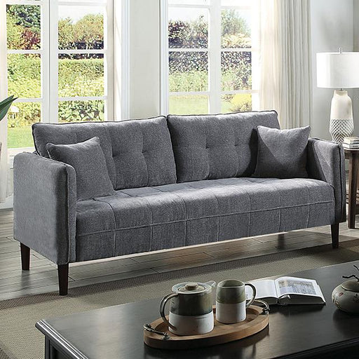LYNDA Sofa w/ Pillows, Dark Gray - U&U Home Budget Furniture (Carteret, NJ)