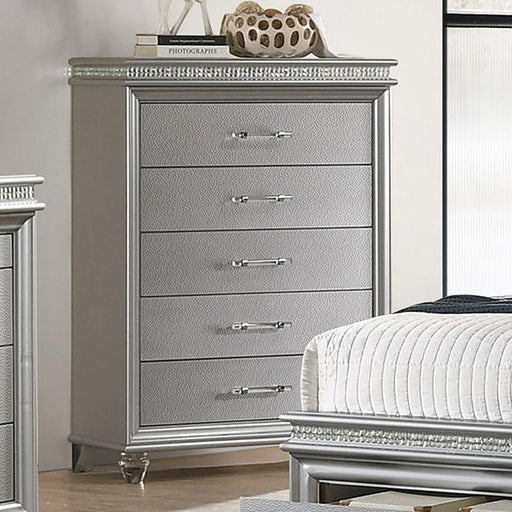 MADDIE Chest, Silver - U&U Home Budget Furniture (Carteret, NJ)