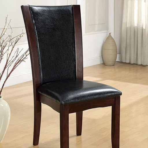 Manhattan I Dark Cherry/Brown Side Chair, Espresso (2/CTN) - U&U Home Budget Furniture (Carteret, NJ)