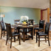 MEAGAN II Brown Cherry Round Counter Ht. Table - U&U Home Budget Furniture (Carteret, NJ)