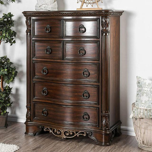 Menodora Brown Cherry Chest - U&U Home Budget Furniture (Carteret, NJ)