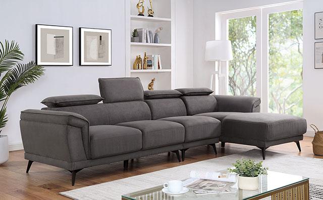 NAPANEE Sectional, Dark Gray - U&U Home Budget Furniture (Carteret, NJ)