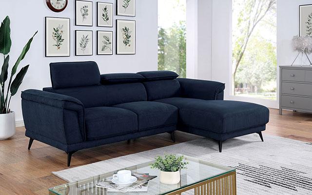 NAPANEE Sectional, Navy - U&U Home Budget Furniture (Carteret, NJ)