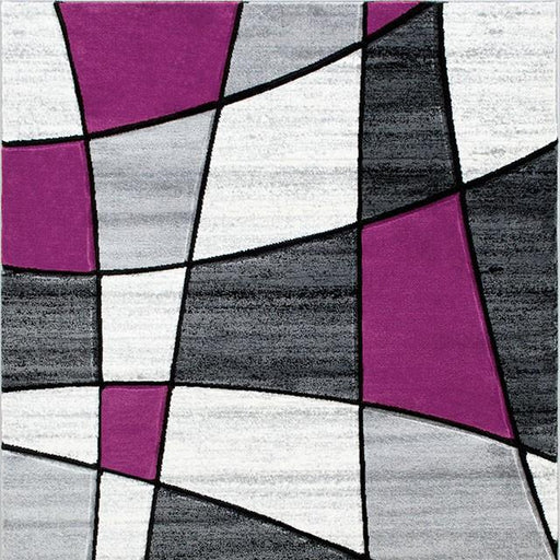 Niksar Gray/Purple 5' X 7' Area Rug - U&U Home Budget Furniture (Carteret, NJ)