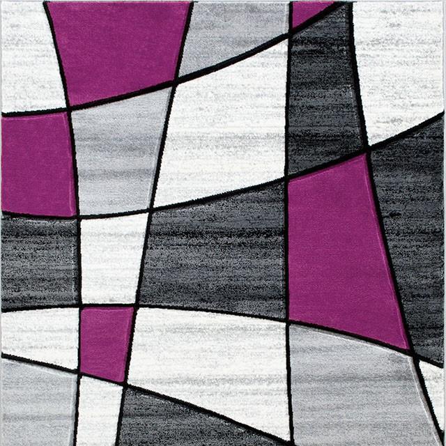 Niksar Gray/Purple 5' X 7' Area Rug - U&U Home Budget Furniture (Carteret, NJ)