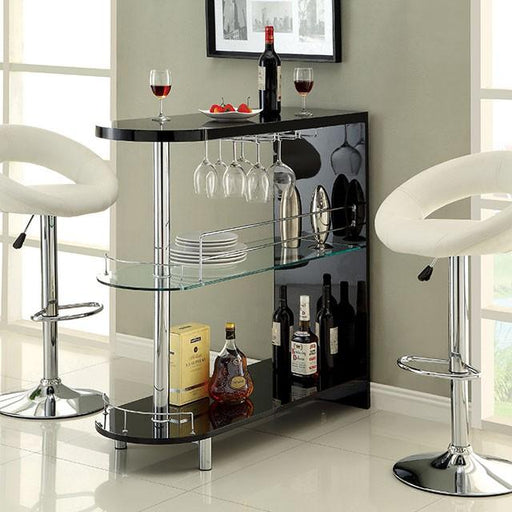 Numbi Black/Chrome Mini Server - U&U Home Budget Furniture (Carteret, NJ)
