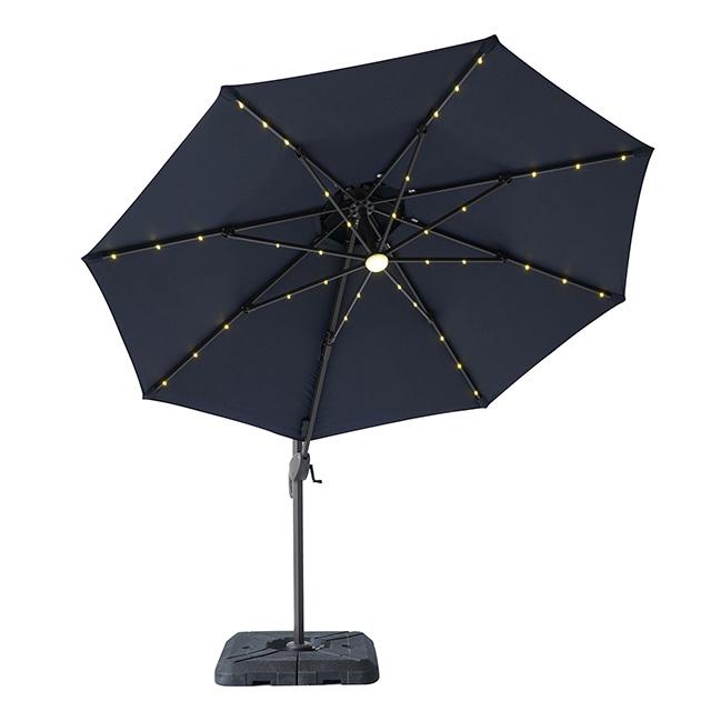 Nuti 10 Ft Round Umbrella w/ LED Light + 37" Large Base - U&U Home Budget Furniture (Carteret, NJ)