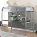 Opal Iii Black & Silver Twin Loft Bed - U&U Home Budget Furniture (Carteret, NJ)