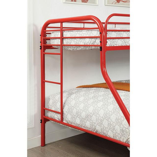 Opal Red Twin/Full Bunk Bed - U&U Home Budget Furniture (Carteret, NJ)