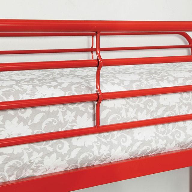 Opal Red Twin/Full Bunk Bed - U&U Home Budget Furniture (Carteret, NJ)