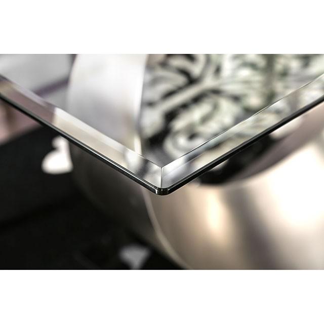 ORLA Silver/Black Dining Table - U&U Home Budget Furniture (Carteret, NJ)