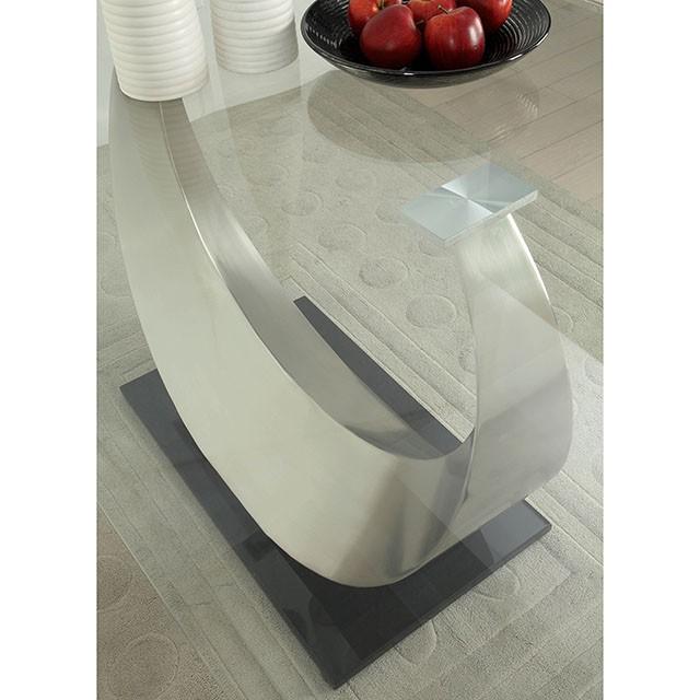 ORLA Silver/Black Dining Table - U&U Home Budget Furniture (Carteret, NJ)